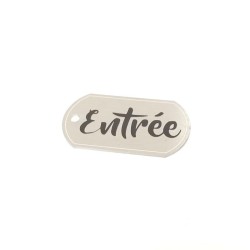 Porte-Clés Maison "Entrée" en Inox Brossé 1mm/1.5mm avec Anneau