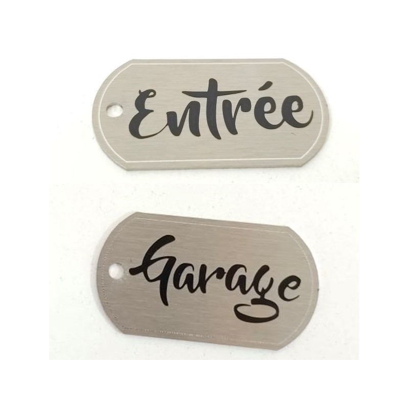 Porte-Clés Maison Entrée et Garage en Inox Brossé - Ensemble de 2